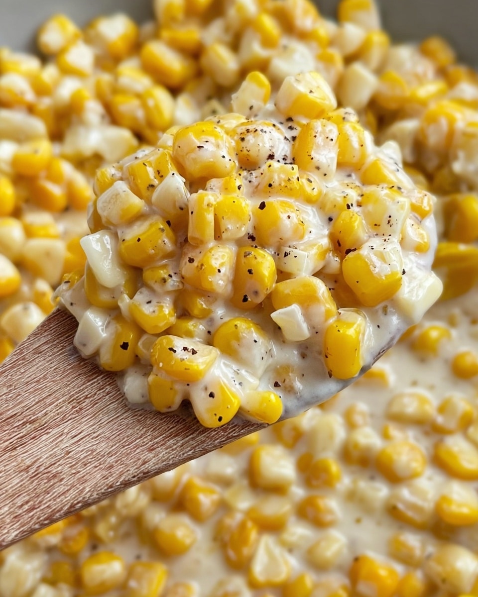 A close-up view of a blue bowl filled with mixed yellow and white corn kernels sprinkled with small green herb pieces, creating a textured and colorful base layer; above the bowl, a wooden honey dipper drips golden honey in a thin stream onto the corn, adding a shiny layer. In the blurred background, two ears of corn with yellow kernels rest on a white marbled surface. The whole scene is bright with natural light. photo taken with an iphone --ar 4:5 --v 7