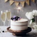 Graduation Cake with Sparkling Grape Buttercream and Raspberry Jam Recipe