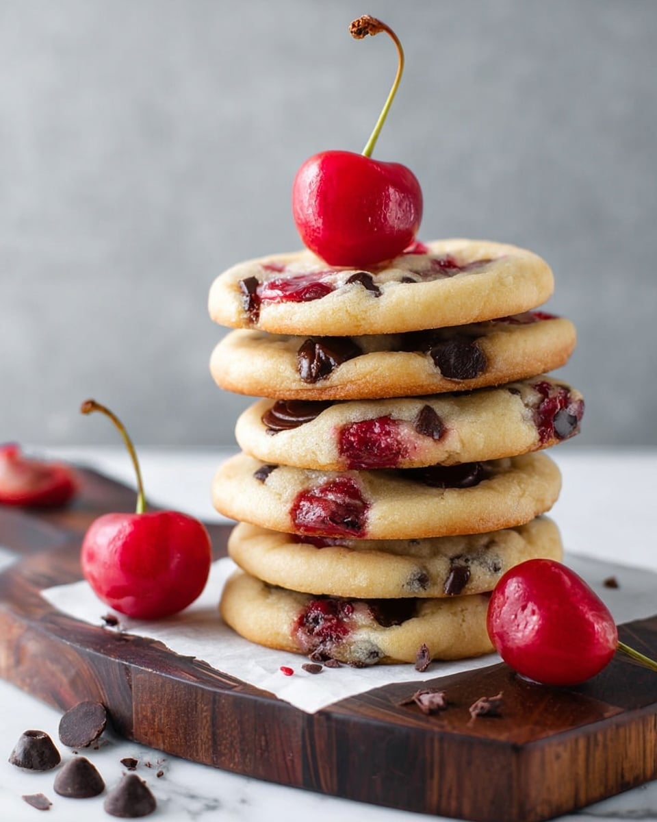 The image shows round slices of a creamy white dessert, each embedded with bright red and dark brown pieces throughout. The white base looks smooth and soft, with chunks of red jelly-like bits and brown nutty or chocolate pieces scattered evenly inside. There are at least two slices stacked slightly on top of each other placed on a white marbled surface, with the focus on the front slice that shows a clear view of its colorful mix. Photo taken with an iphone --ar 4:5 --v 7