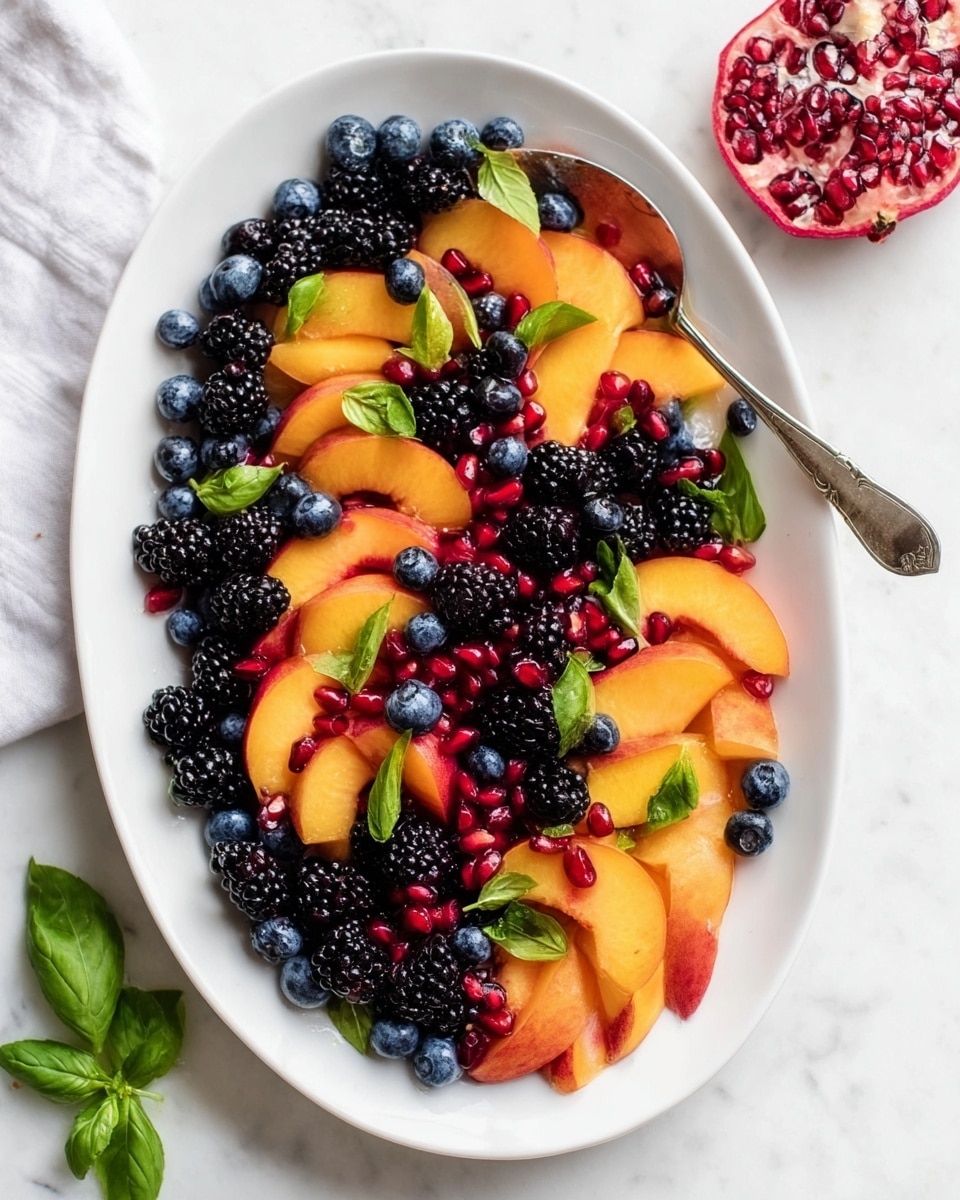 Summer Peach Fruit Salad with Honey Lime Basil Recipe