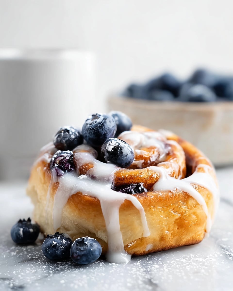 Blueberry Cinnamon Rolls with Cream Cheese Frosting Recipe