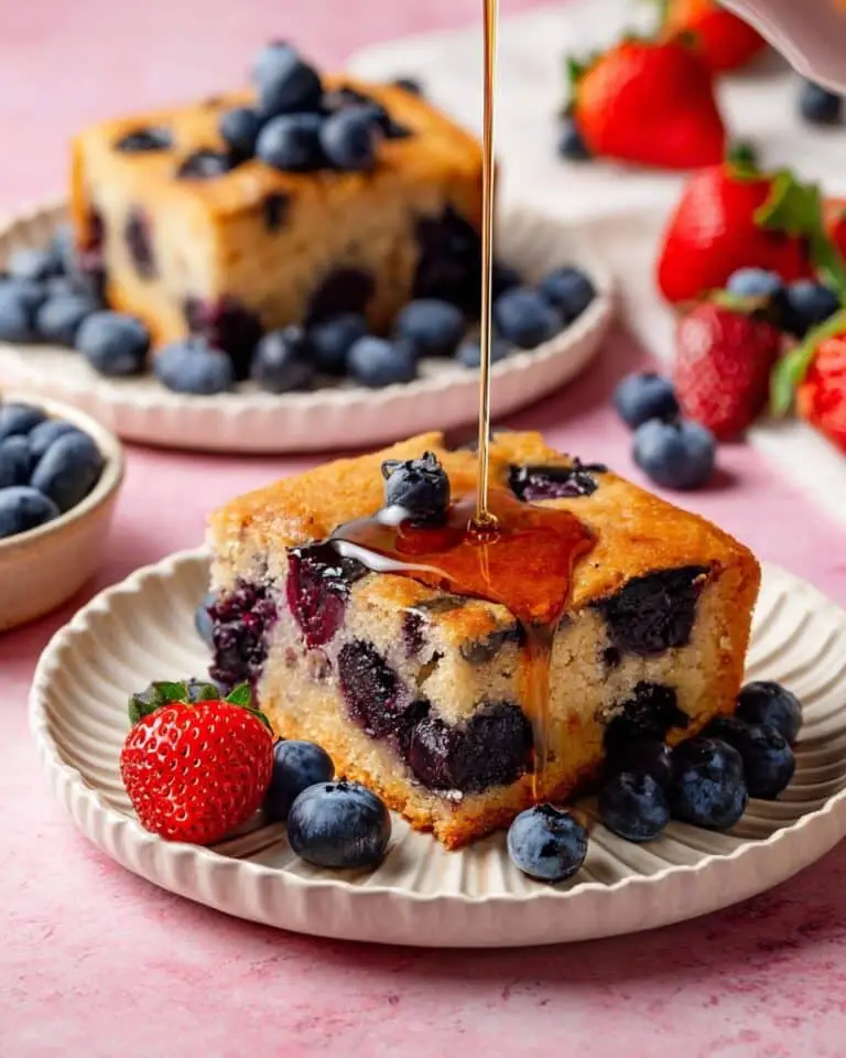 Blueberry Protein Pancake Breakfast Cake Recipe