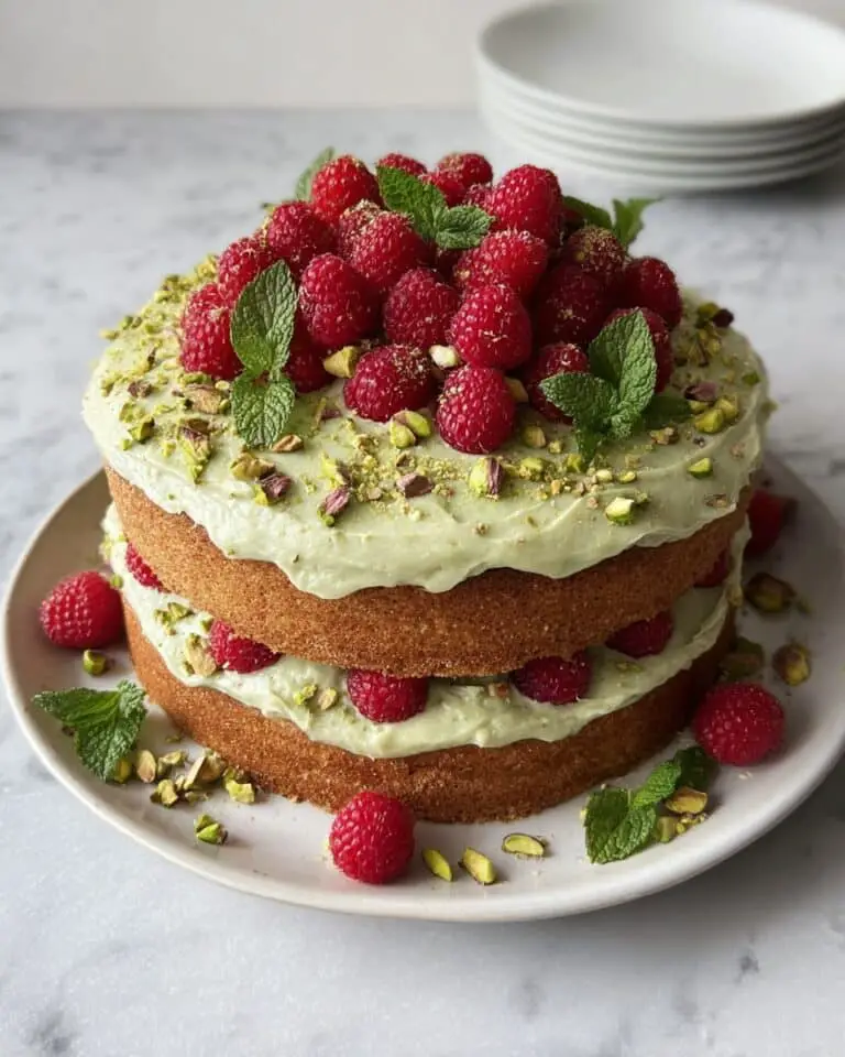 Pistachio Raspberry Cake Recipe