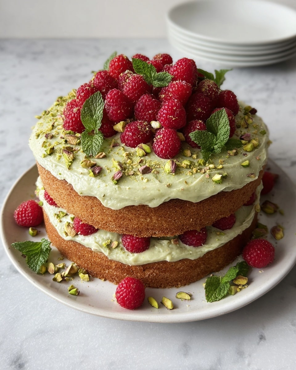 Pistachio Raspberry Cake Recipe