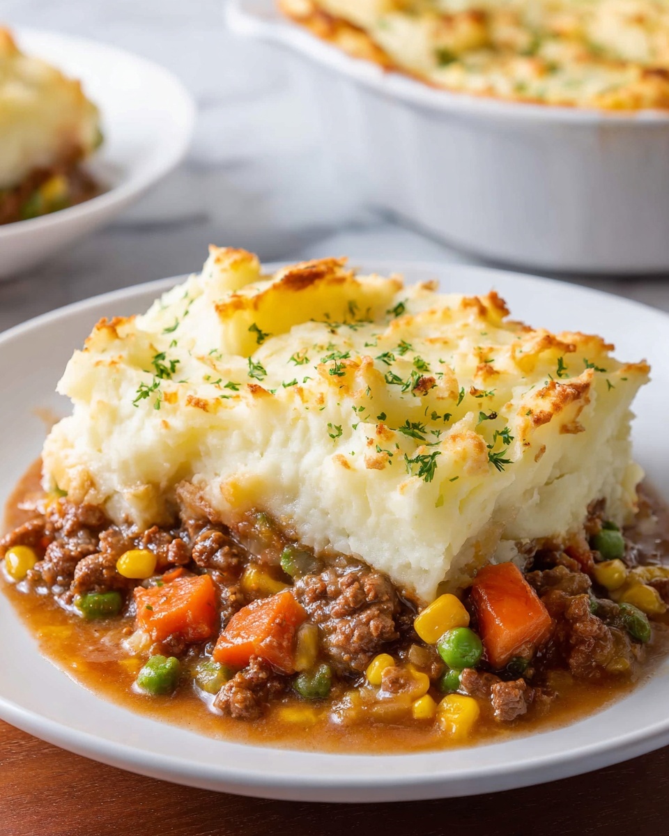 Classic Shepherd’s Pie with Creamy Mashed Potatoes and Savory Meat and Vegetable Filling Recipe