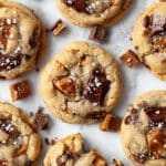Brown Butter Toffee Cookies with Melted Chocolate and Sea Salt Recipe