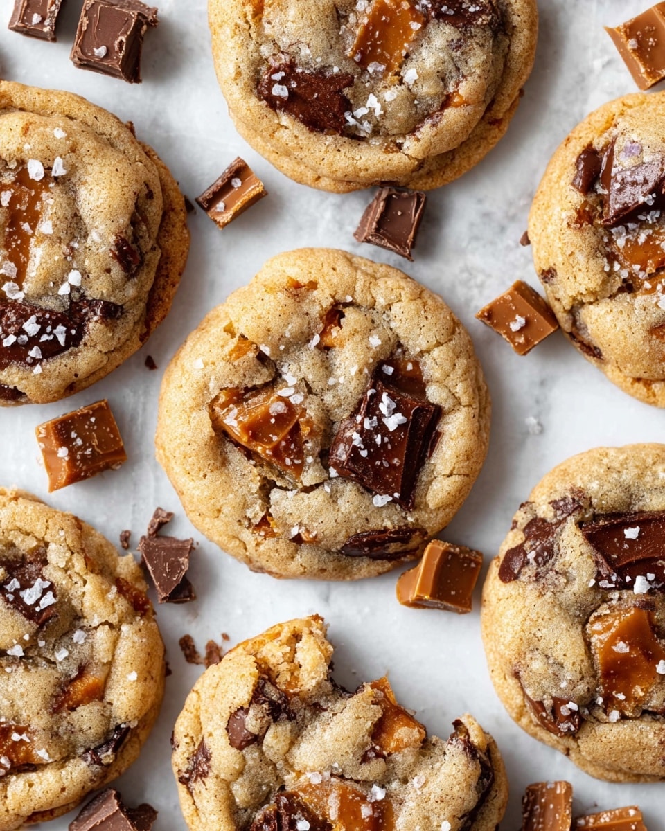 Brown Butter Toffee Cookies with Melted Chocolate and Sea Salt Recipe