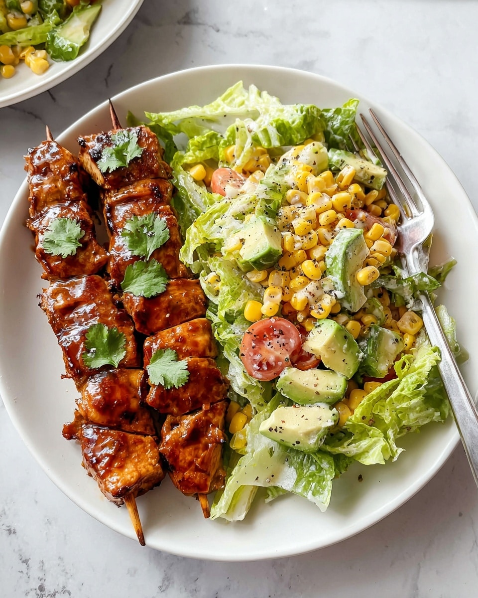 BBQ Chicken Skewer Salad Recipe