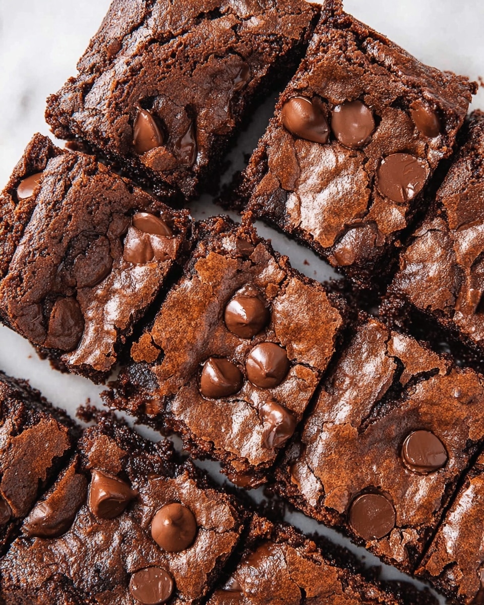 A close-up of three thick brownies stacked on a white plate, each square showing a cracked, slightly shiny top layer with a rich, dark brown color. The middle layer inside looks moist and dense, with visible melted chocolate chunks adding a glossy texture. The brownies have a crumbly but soft appearance with uneven edges, highlighting their homemade feel. The background is a white marbled texture. photo taken with an iphone --ar 4:5 --v 7