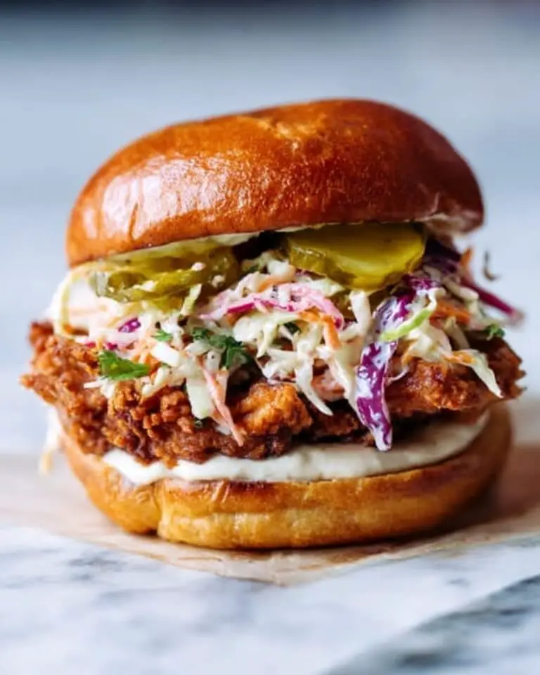 Summertime Fried Chicken Sandwiches with Tangy Slaw Recipe