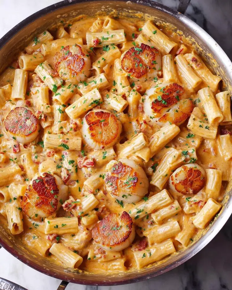 Creamy Mozzarella Scallop Pasta Recipe