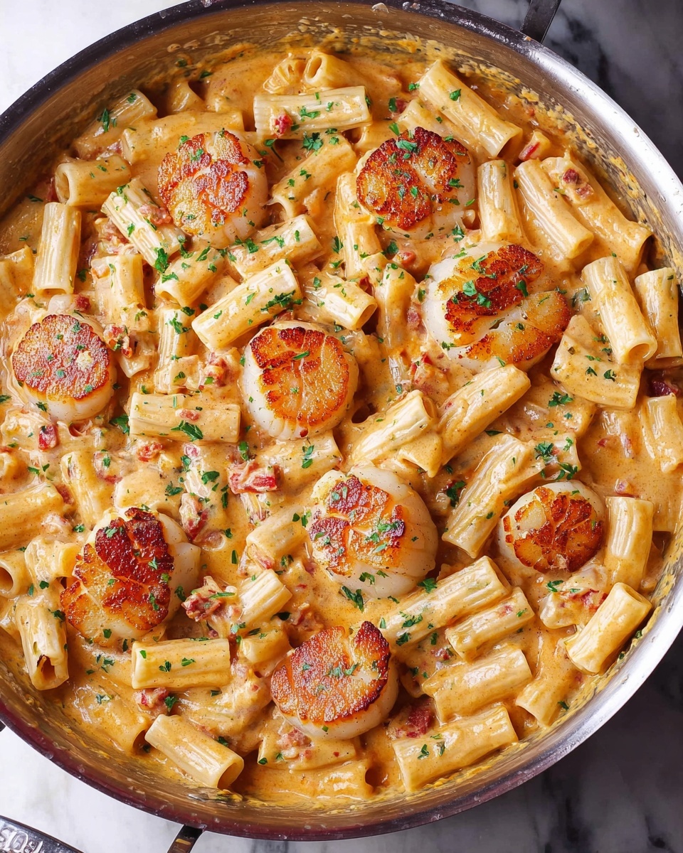 Creamy Mozzarella Scallop Pasta Recipe