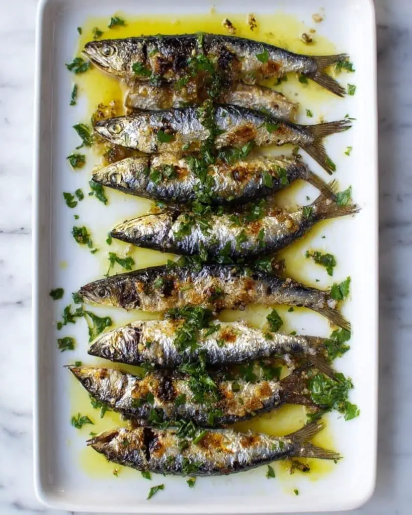 Roasted Sardines with Garlic and Herb Crust Recipe
