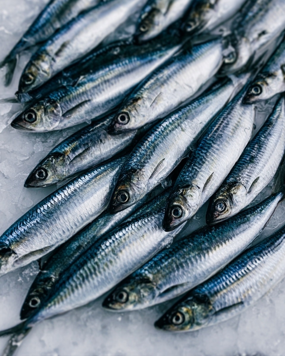 The image shows many small silvery-blue fish with shiny scales arranged in a pile on a white marbled surface. The fish have dark stripes along their bodies and visible fins and tails. Their eyes are clear and round, and the fish are laid out closely, some overlapping. Light reflects softly off the smooth, moist skin of the fish, showing their fresh texture. photo taken with an iphone --ar 4:5 --v 7