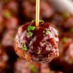 Sticky BBQ Slow Cooker Meatballs Recipe