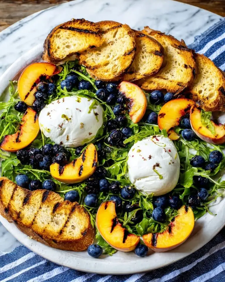 Grilled Peach and Burrata Salad Recipe