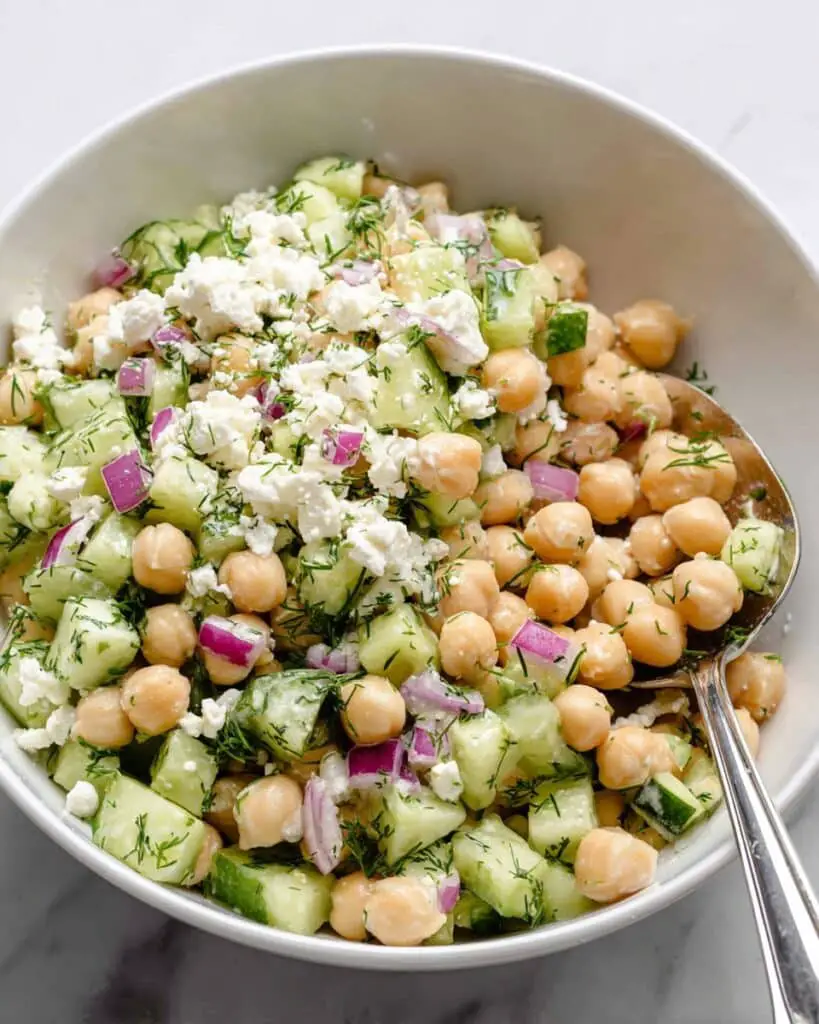 Chickpea Cucumber Feta Salad Recipe