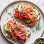 Smoked Salmon Toast with Cottage Cheese, Cucumber, and Tomato Recipe