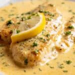 Baked Fish with Lemon Cream Sauce Recipe