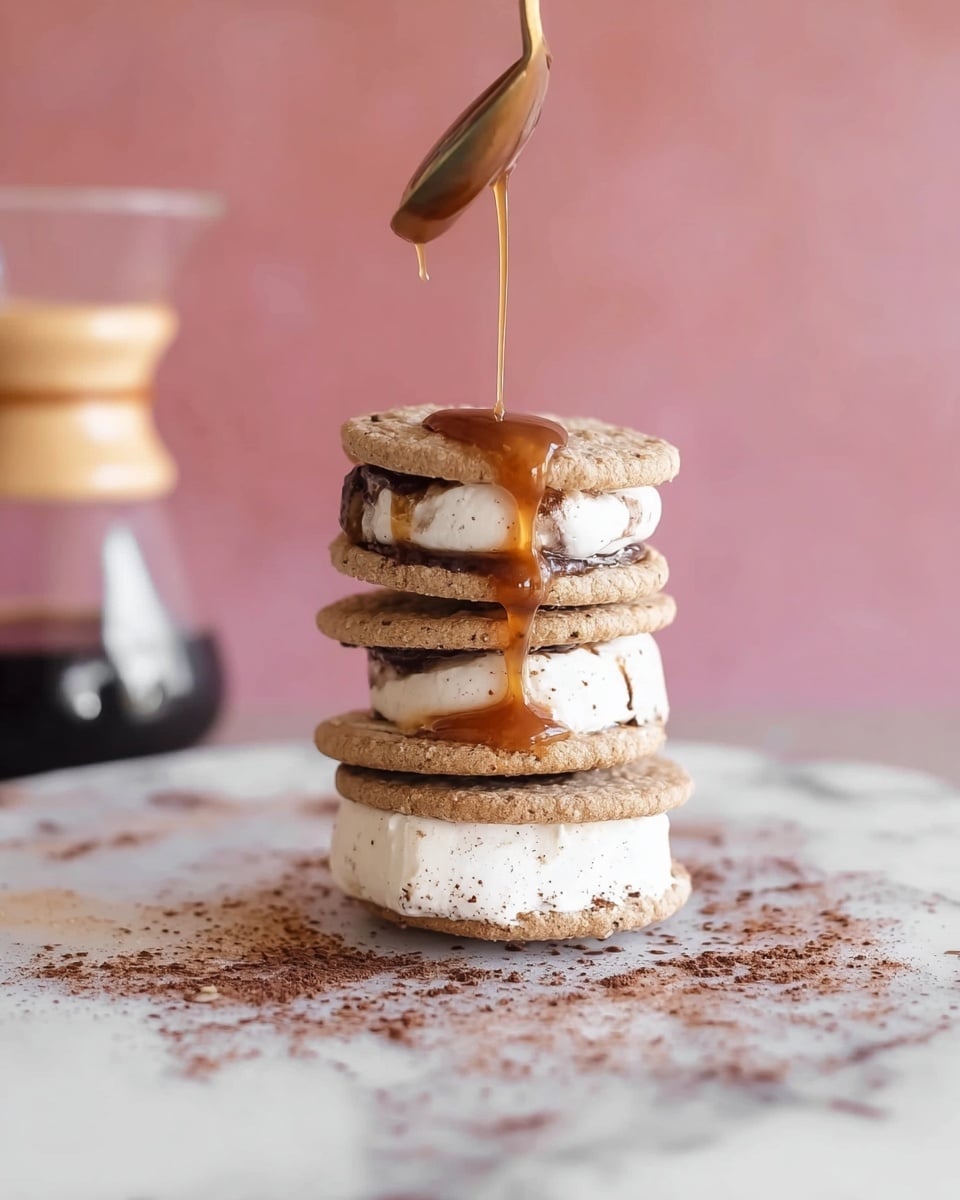 Vanilla Caramel Swirl Ice Cream Sandwiches Recipe