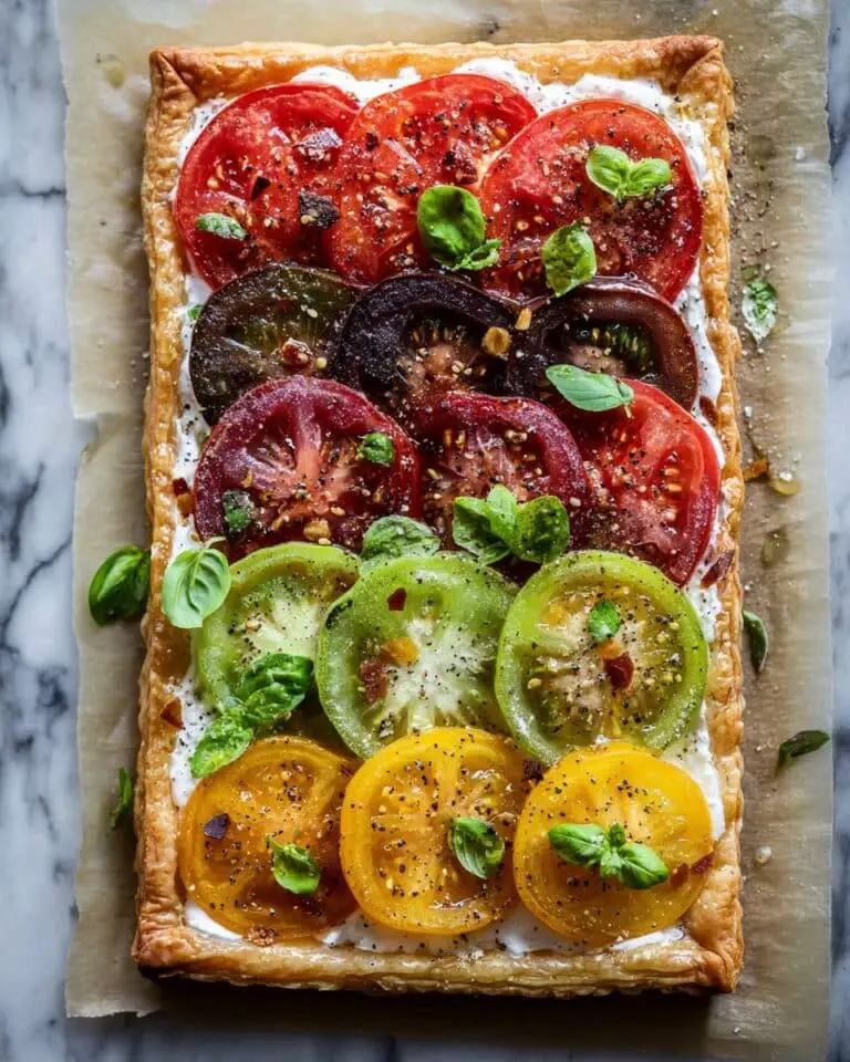 Easy Tomato Tart with Almond Vinaigrette Recipe