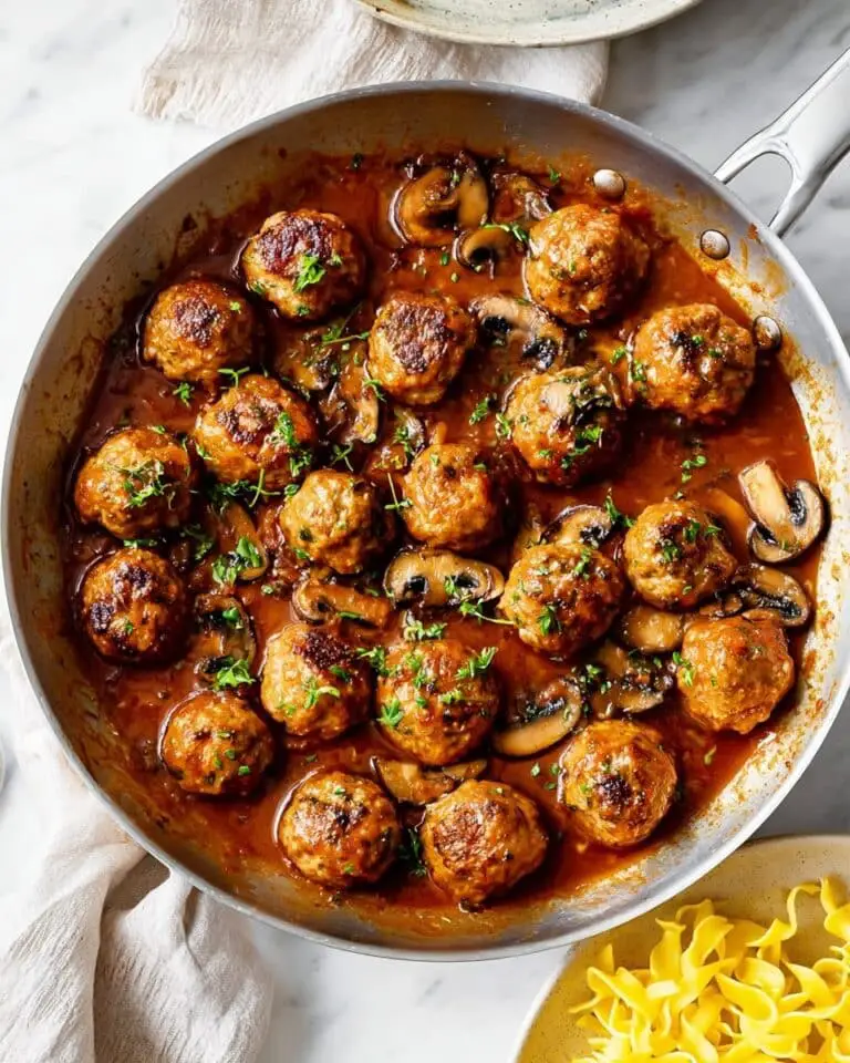 Salisbury Steak Meatballs with Mushroom Gravy Recipe