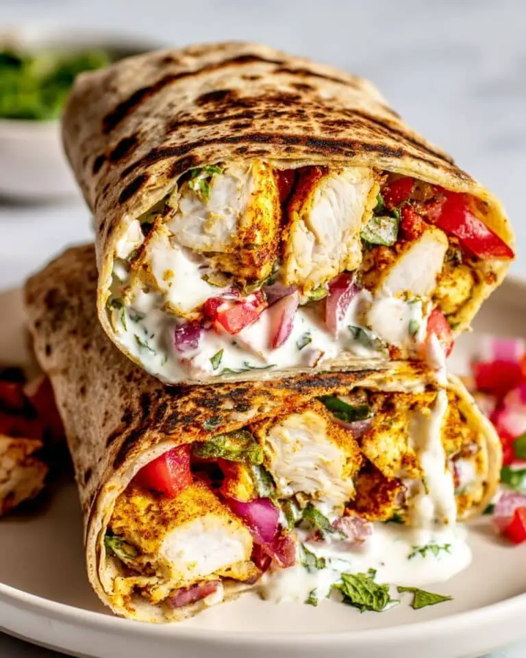 Homemade Chicken Shawarma Wraps with Creamy Shawarma Sauce Recipe