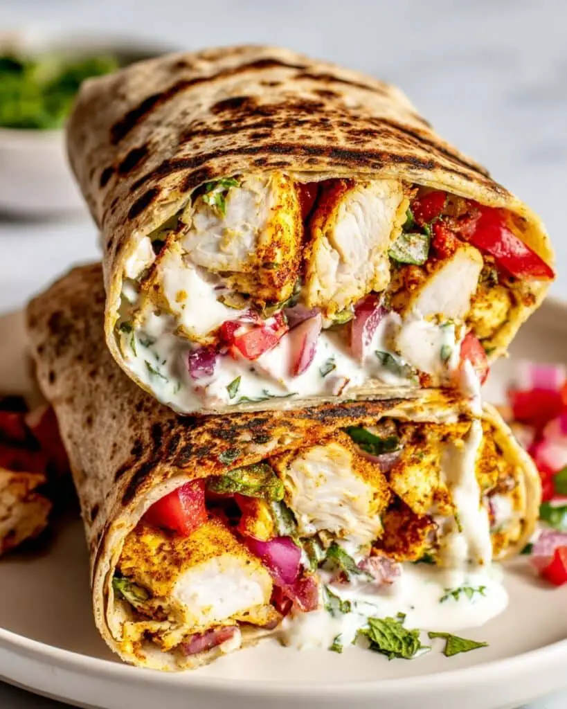 Homemade Chicken Shawarma Wraps with Creamy Shawarma Sauce Recipe