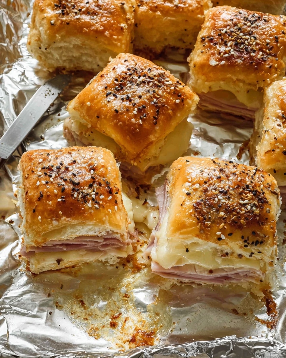 A cluster of golden brown baked rolls with a shiny top speckled with black and white seeds, layered thick with stretchy melted cheese inside that pulls apart as a woman's hand lifts one roll. The rolls look soft and fluffy with buttery, slightly toasted tops and a creamy, gooey cheese layer stretching between them on a white marbled surface. photo taken with an iphone --ar 4:5 --v 7