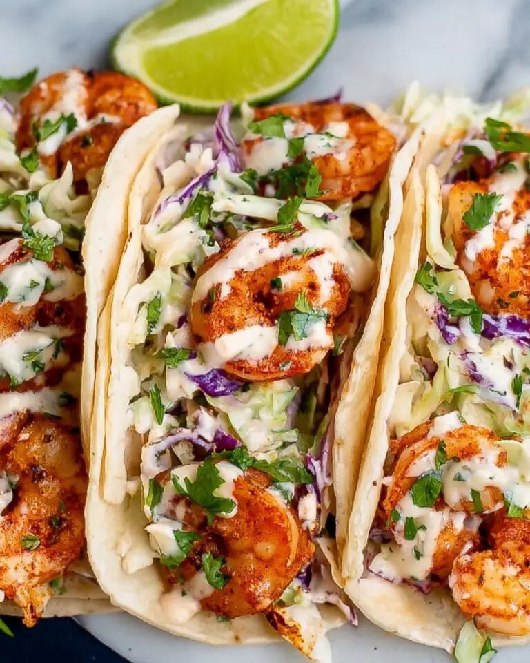 15 Minute Shrimp Tacos with Cilantro Slaw and Spicy Lime Yogurt Sauce Recipe