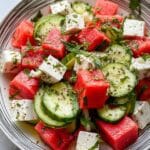 SIMPLE Watermelon + Cucumber + Feta Salad Recipe