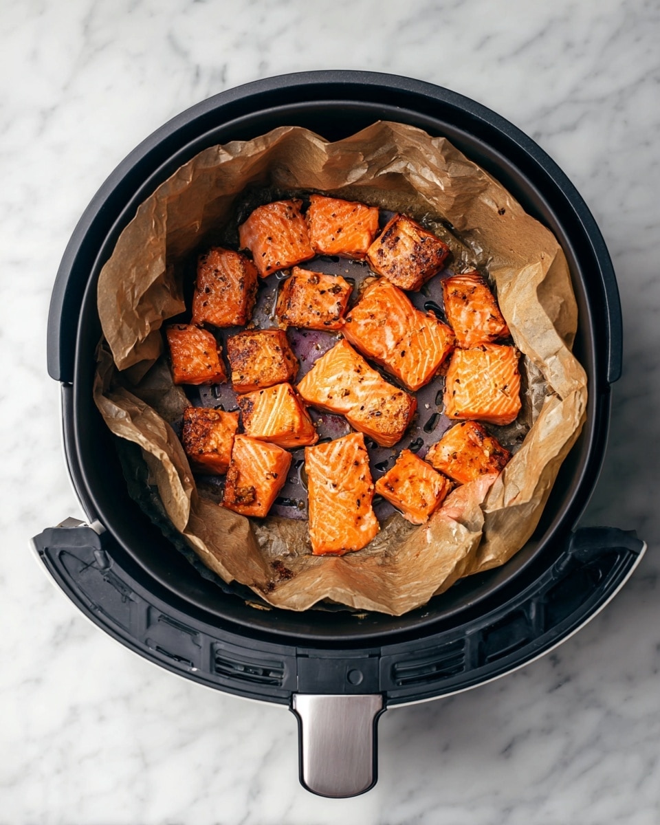Air Fryer Lemon Garlic Butter Salmon Bites Recipe