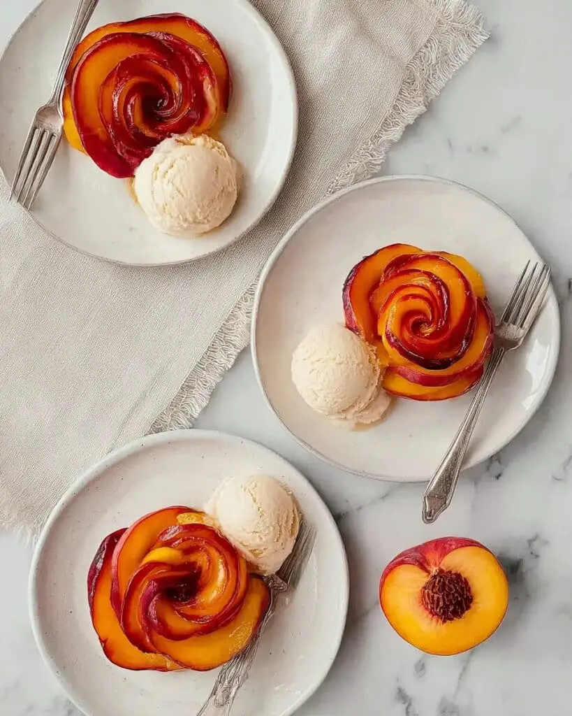 Mini Peach Rose Tarts with Puff Pastry Recipe