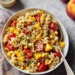 Summer Pasta Salad with Fresh Peaches Recipe