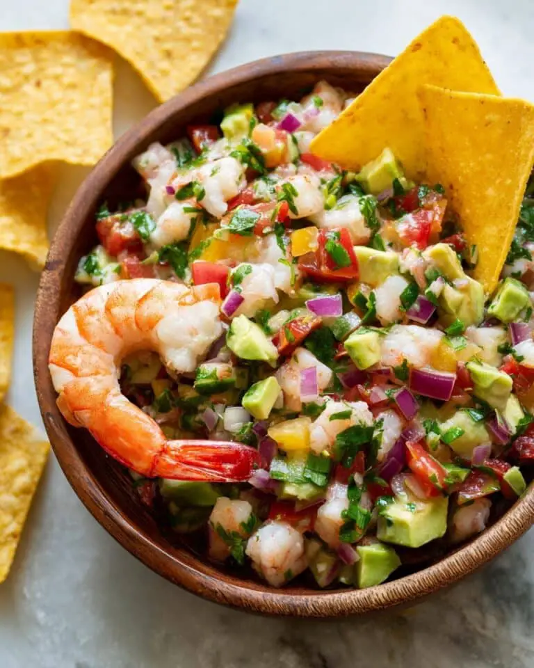 Shrimp Ceviche with Lime, Lemon, and Fresh Vegetables Recipe