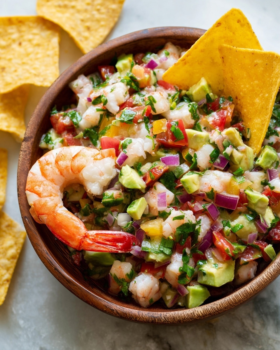 Shrimp Ceviche with Lime, Lemon, and Fresh Vegetables Recipe