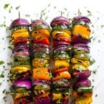 Grilled Veggie Skewers with Garlic Herb Sauce Recipe