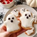 Vegan Ghost Doughnuts with Raspberry Filling and Black Icing Recipe