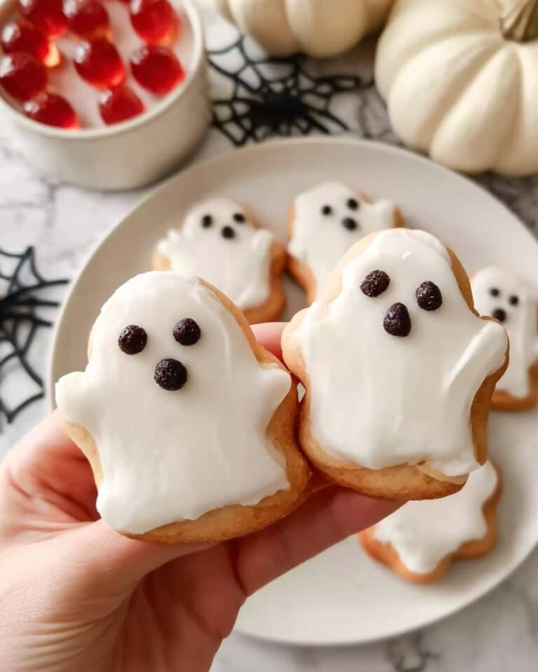 Vegan Ghost Doughnuts with Raspberry Filling and Black Icing Recipe