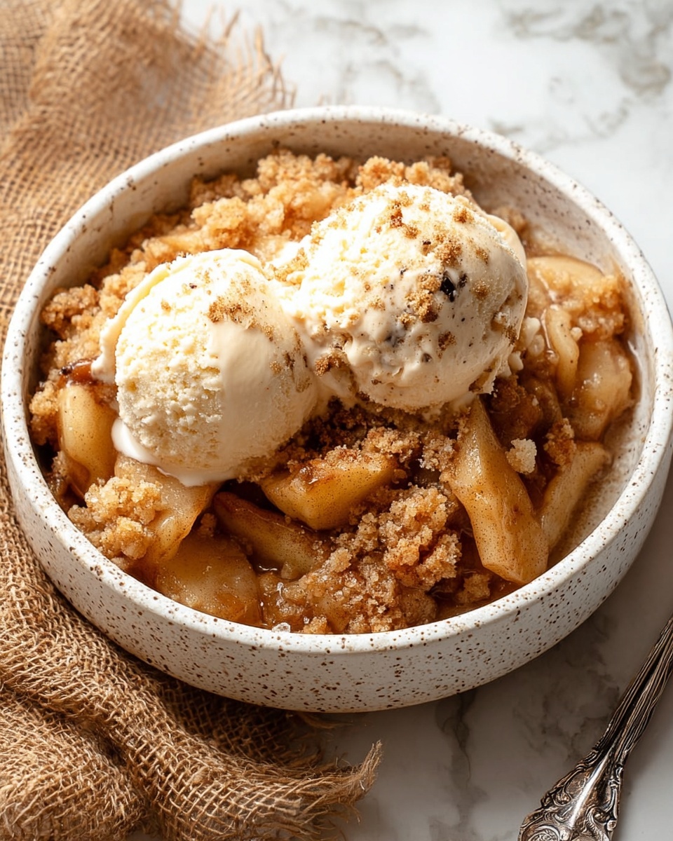 Apple Cinnamon Cobbler with Vanilla Ice Cream Recipe