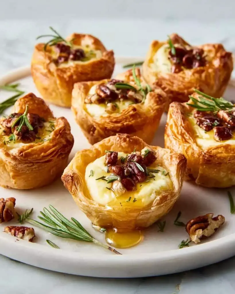 Puff Pastry Brie Bites with Fig Spread and Pecans Recipe