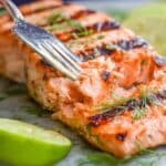 Grilled Salmon with Garlic Lime Butter Recipe