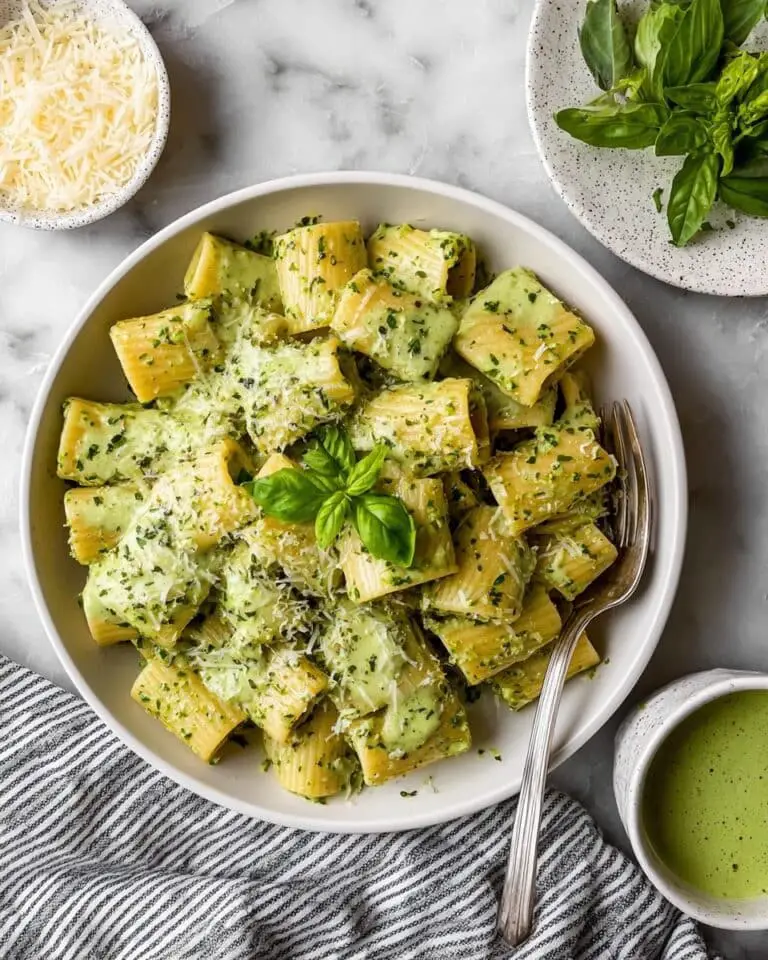 Creamy Pesto Pasta with Cottage Cheese Recipe