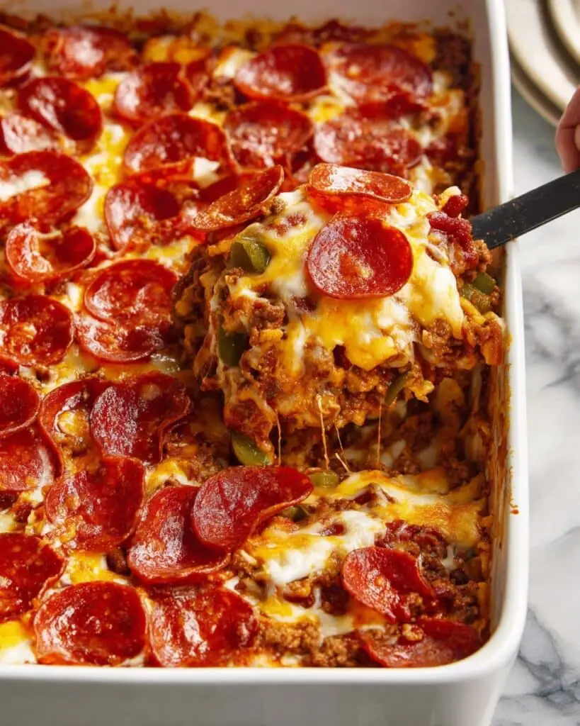 Bubble Up Pizza Casserole with Biscuits Recipe
