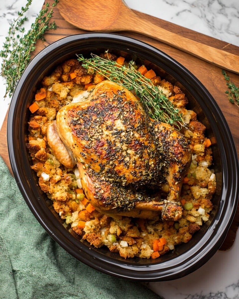 Slow Cooker Whole Chicken with Stuffing Recipe