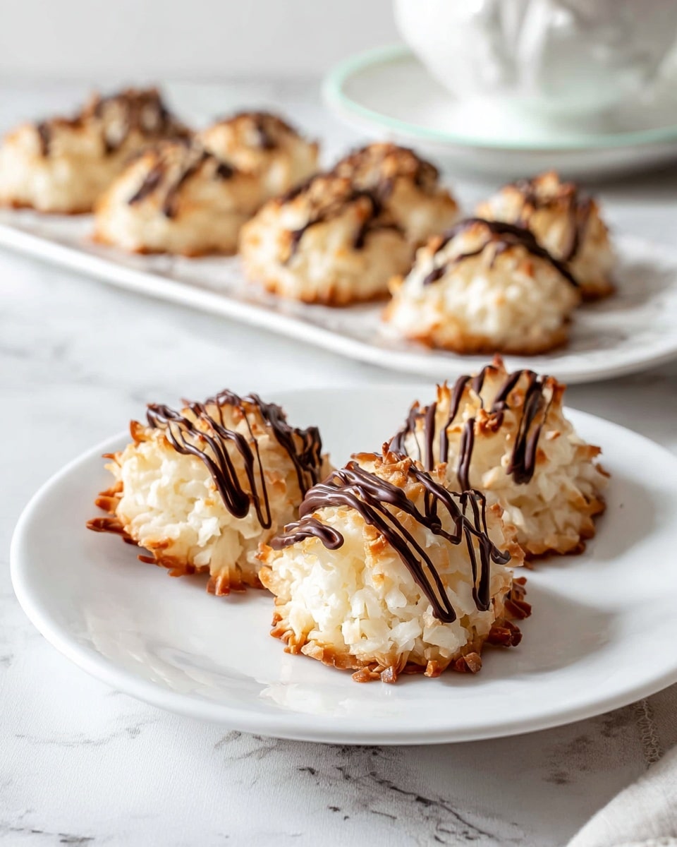 Coconut Macaroons with Chocolate Drizzle Recipe