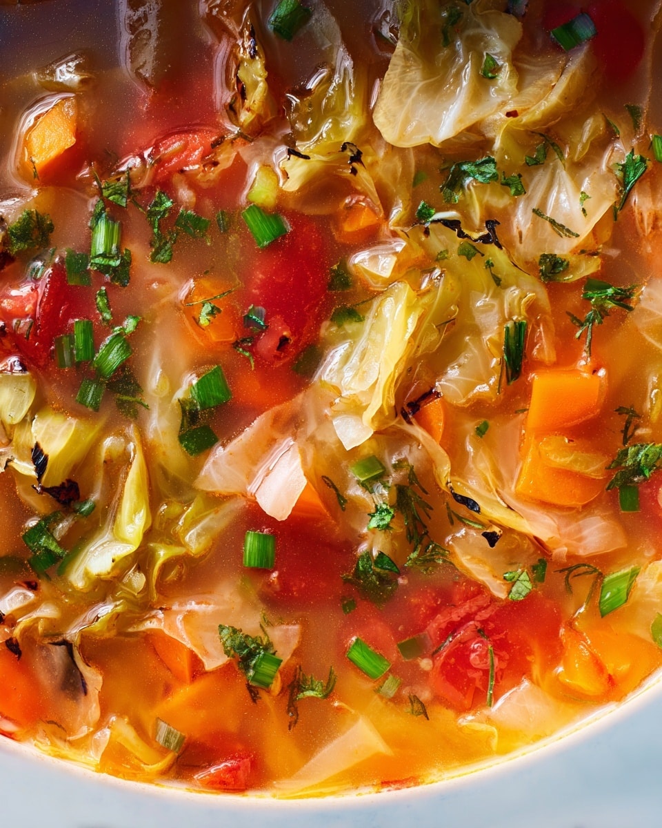 The image shows a close-up of a white bowl filled with a colorful vegetable soup. The soup has layers of bright green lettuce leaves on top, with other vegetables like orange carrots, white beans, and pieces of red tomato mixed in. The broth is light and clear, visible between the vegetables, with small herbs sprinkled over the surface. The bowl sits on a white marbled surface, giving a clean and fresh look to the presentation. Photo taken with an iphone --ar 4:5 --v 7