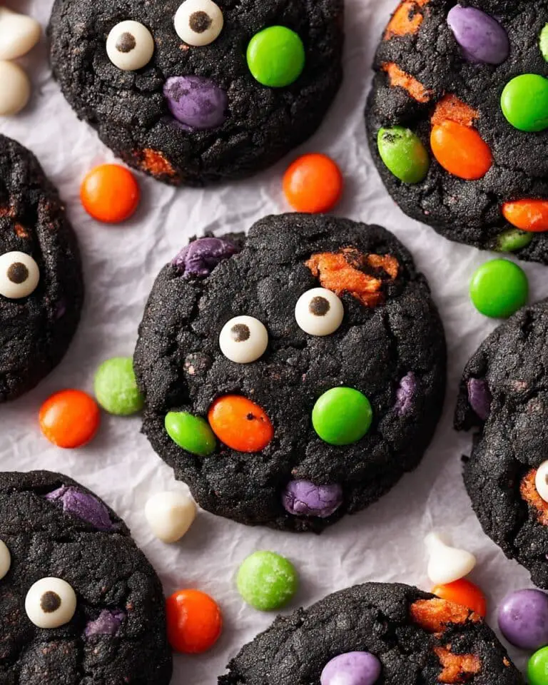 Double Chocolate Halloween M&M Cookies Recipe