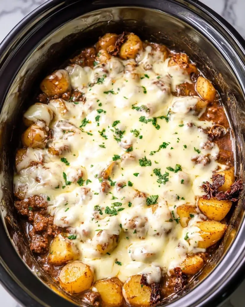 Crock Pot French Onion Beef and Potatoes Recipe