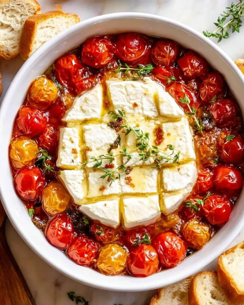 Garlic Baked Brie with Roasted Tomato and Thyme Recipe